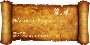 Ménesi Arany névjegykártya